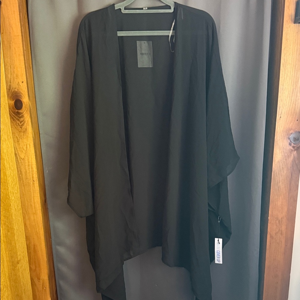 Forever 21 Sheer Black Swim Coverup